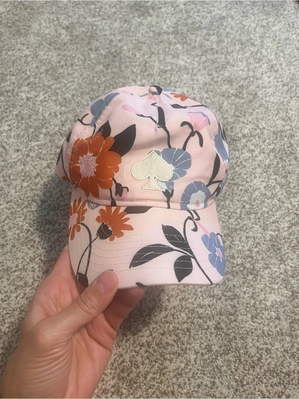 Kate Spade New York Pink Floral Spade Logo Baseball Cap Hat